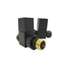 Black square straight radiator valves